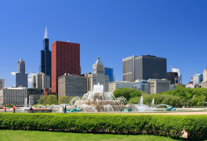 Buckingham Fountain near Grant Park Chicago Illinois USA