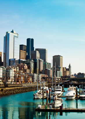 Waterfront and Harbor Seattle Washington USA